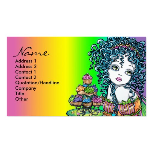 "Buttercup" Cup Cake Fairy Art Business Cards (front side)