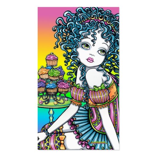 "Buttercup" Cup Cake Fairy Art Business Cards (back side)
