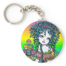 "Buttercup" Cup Cake Fairy Art Keychain keychains