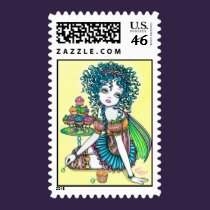 "Buttercup" Cup Cake Fairy Art Postage Stamps stamps