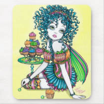 fairy, faerie, fae, gothic, fantasy, myka, jelina, rainbow, cup, cakes, buttercup, art, Mouse pad with custom graphic design