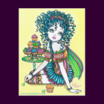 Buttercup Fairy Cup Cake Art Postcard