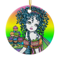 "Buttercup" Rainbow Cup Cake Fairy Art Ornaments ornaments