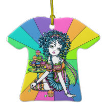 "Buttercup" Rainbow Cup Cake Fairy Ornament ornaments