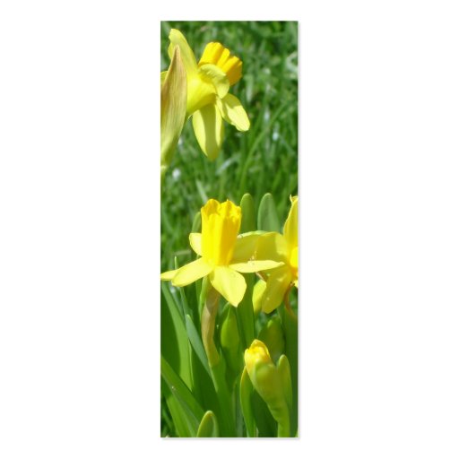 Buttercup Yellow Daffodils Bookmark Business Card Template (front side)