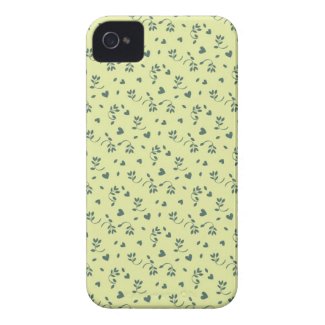 Buttercup yellow floral flower buds and hearts Case-Mate iPhone 4 cases