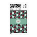 Butterflies and Cherry Fruits Pattern Postage