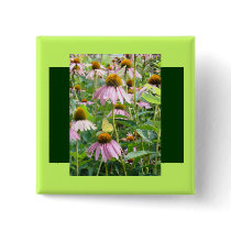 Butterflies and Daisies Button
