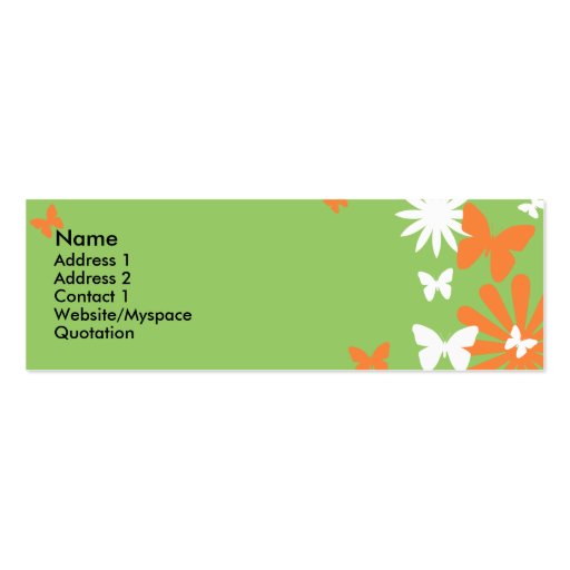 Butterflies and Flowers Business Cards