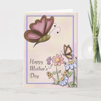 Butterflies and Flowers for Mother's Day card