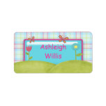 Butterflies and Flowers - Girls School Name Labels
