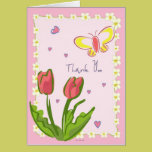 Butterflies and flowers-Thank You card cards