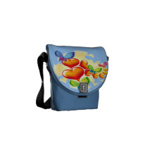 Butterflies and Hearts Messenger Bags