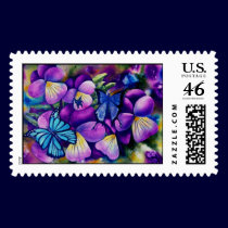 Butterflies and Panseys postage by artbyjolyn Butterflies and Panseys postage