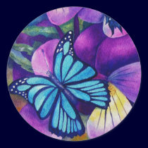 Butterflies and Panseys Stickers by artbyjolyn Butterflies and Panseys Stickers