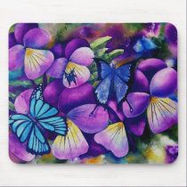 Butterflies and Pansie's Mouse pad mousepads