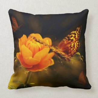 Butterflies and Rose American Mojo Pillow mojo_throwpillow