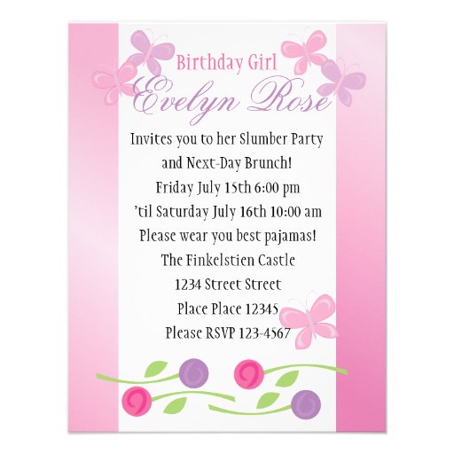 Butterflies and Roses Personalized Invites