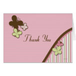 Butterflies and Stripes Thank You Note Card
