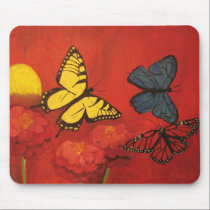 Butterflies and Zinnias Mousepad by alyciakeating Butterflies and Zinnias Mousepad