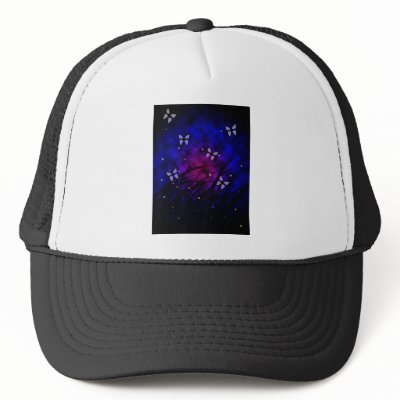 Butterflies at night hat by ValeriesGallery
