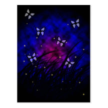 Butterflies at Night Post Card
