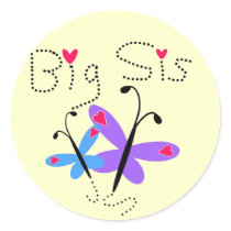 Butterflies  Big Sister Tshirts and Gifts Round Sticker