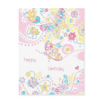 Butterflies Birthday Postcard by ShouShou Butterflies Birthday Postcard