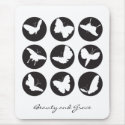 Butterflies Black and White mousepad