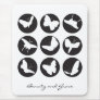 Butterflies Black and White Mouse Pads