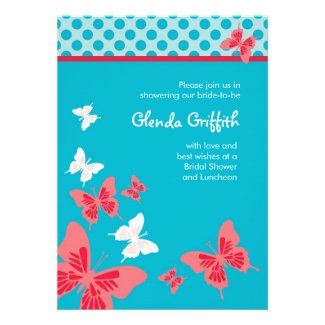 Butterflies Bridal Shower Invitation