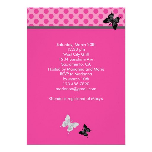 Butterflies Bridal Shower Invitation