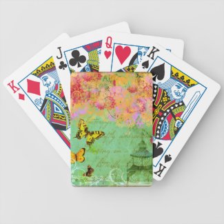 Butterflies Collage Art Playing Cards
