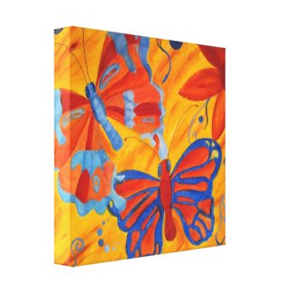 Butterflies colorful and bright painting gallery wrapped canvas