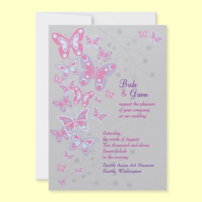 Butterflies (Cool Chic) Invitation by poptasticbride