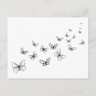 Butterflies Dancing Across the Page Post Cards