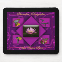 Butterflies, Dragonflies, Water Lilies Mousepad