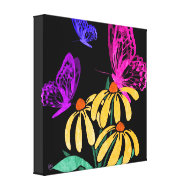 Butterflies & Flowers Canvas Print wrappedcanvas