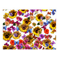 Butterflies & Flowers Full Coverage Graphic print