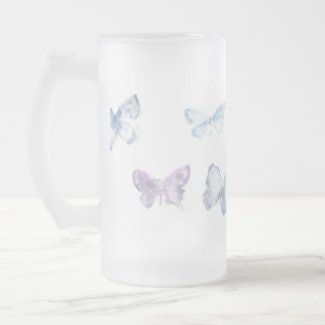 'Butterflies' Frosted Glass Mug mug