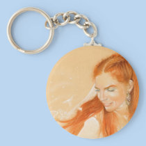 Butterflies in her Hair Fantasy Art Keychain keychains