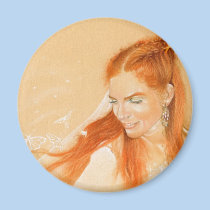 Butterflies in her hair Fantasy Art Magnet