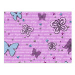 Butterflies In Pink And Purple Post Cards