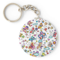 Butterflies in the Clouds keychains