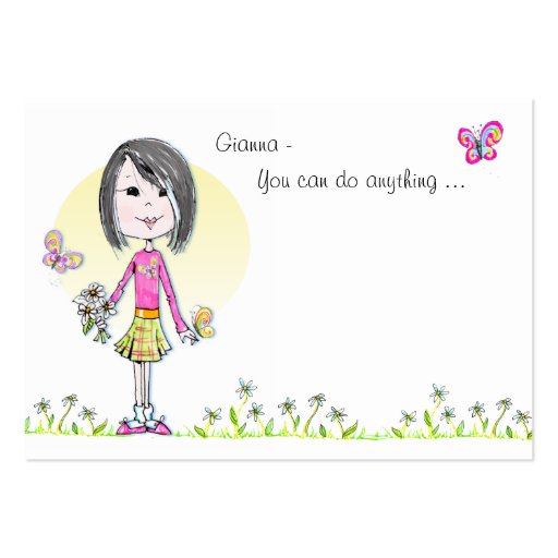 Butterflies n' Daisies front&back Lunchbox note! Business Cards