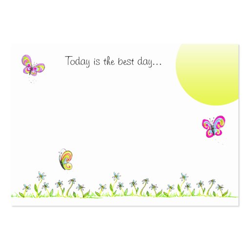 Butterflies n' Daisies front&back Lunchbox note! Business Cards (back side)