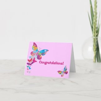 Butterflies New Baby Girl Card