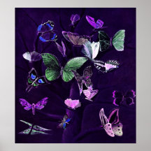 Butterflies On Purple Print