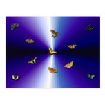 Butterflies on purple rainbow post card