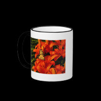 Butterflies on Tiger Lilies mugs